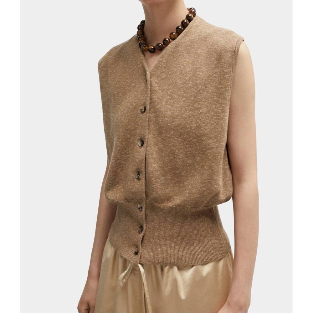 NEW CORDERA flecked cotton waistcoat in copal